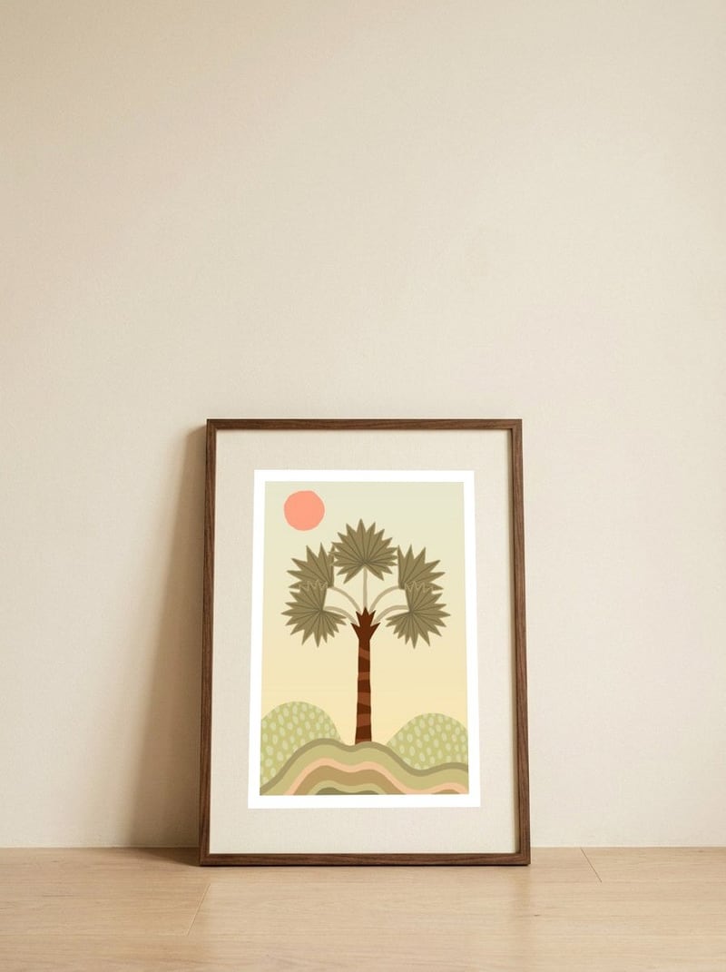 Palms 04 — framed, leaning against the wall