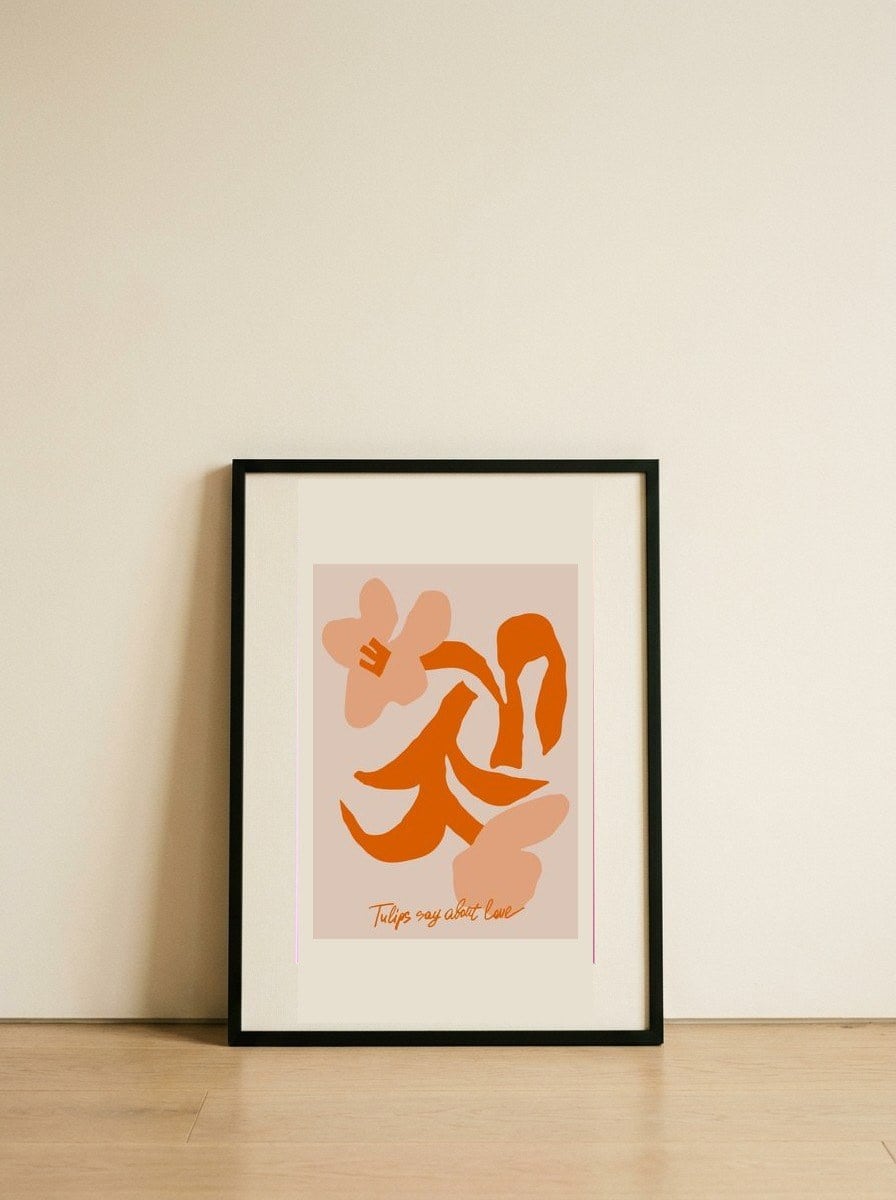 Tulips 07 — framed, leaning against the wall