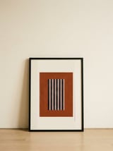 Folded Stripe Illusion — framed, leaning against the wall thumbnail