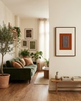 Folded Stripe Illusion framed in a grounding room thumbnail