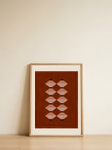 Stacked Geometric Terracotta — framed, leaning against the wall thumbnail