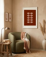 Stacked Geometric Terracotta framed in a tender room thumbnail