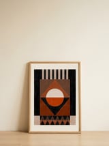 Bold Terracotta Geometry — framed, leaning against the wall thumbnail