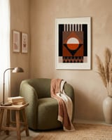 Bold Terracotta Geometry framed in a tender room thumbnail