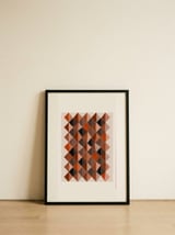 Warm Earthy Geometry — framed, leaning against the wall thumbnail