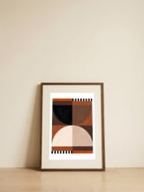 Geometric Earth Tones — framed, leaning against the wall thumbnail