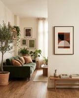 Geometric Earth Tones framed in a grounding room thumbnail