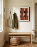 Earthy Geometric Abstraction framed in a relaxed room thumbnail