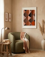 Earthy Geometric Abstraction framed in a tender room thumbnail