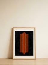Orange Art Deco Structure — framed, leaning against the wall thumbnail
