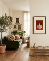 Modern Geometric Vase framed in a grounding room thumbnail