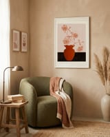 Terracotta Vase Flowers framed in a tender room thumbnail