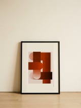 Warm Geometric Forms — framed, leaning against the wall thumbnail