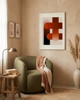 Warm Geometric Interlock framed in a tender room thumbnail
