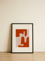 Modern Terracotta Curves — framed, leaning against the wall thumbnail