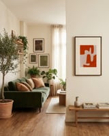 Modern Terracotta Curves framed in a grounding room thumbnail