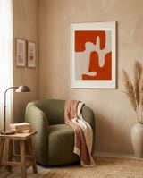 Modern Terracotta Curves framed in a tender room thumbnail