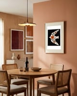 Floral Dove Flight framed in a intimate room thumbnail