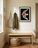 Floral Dove Flight framed in a relaxed room thumbnail