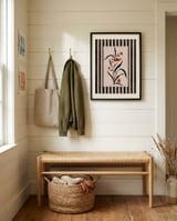 Terracotta Floral Stripes framed in a relaxed room thumbnail