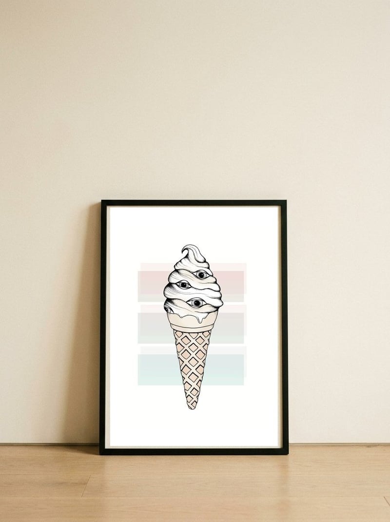 Eyes Cream — framed, leaning against the wall