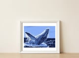 Humpback Whale Breaching  — framed, leaning against the wall thumbnail