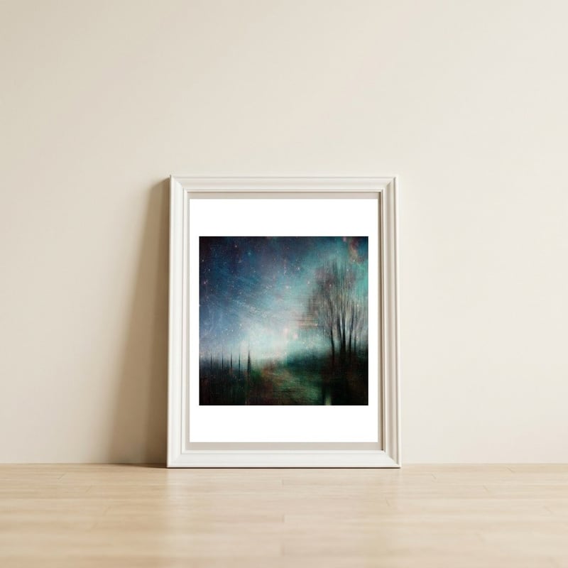 The Dark Lane — framed, leaning against the wall