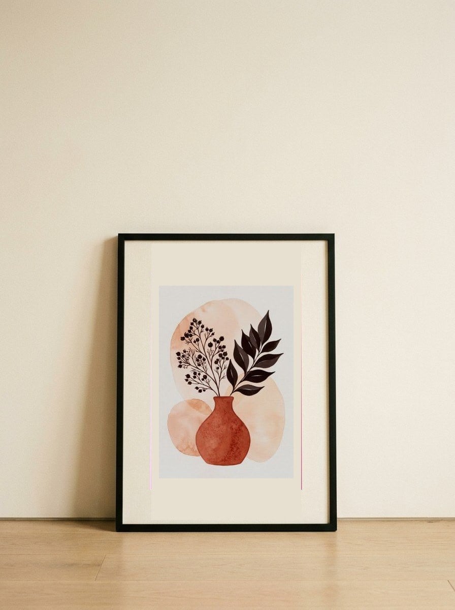Wild Sprig — framed, leaning against the wall