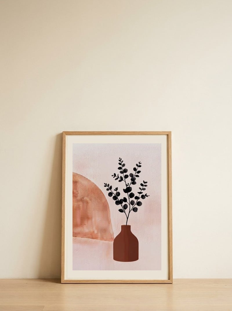 Eucalyptus Still — framed, leaning against the wall