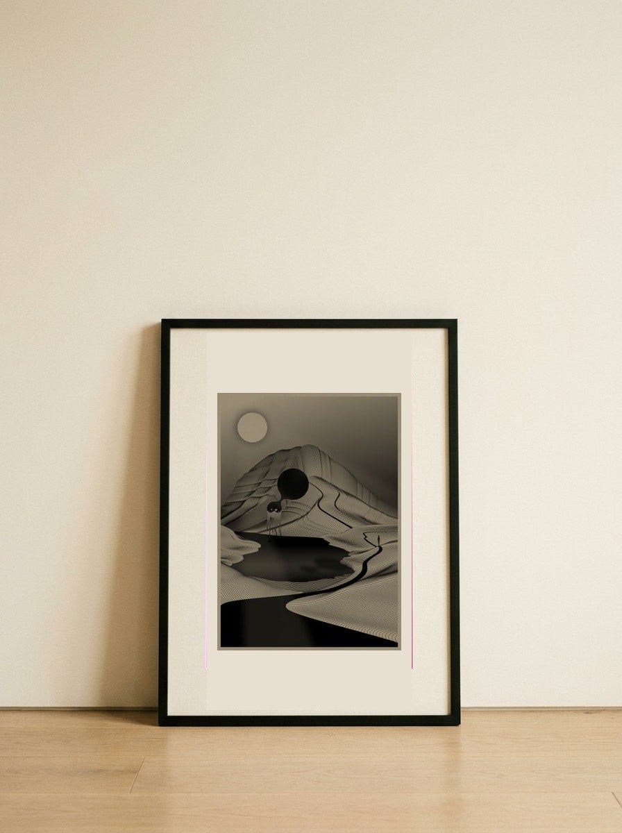 A Peek In The Elsewhen III — framed, leaning against the wall