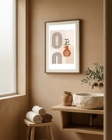 Earthy Ellipse framed in a serene room thumbnail