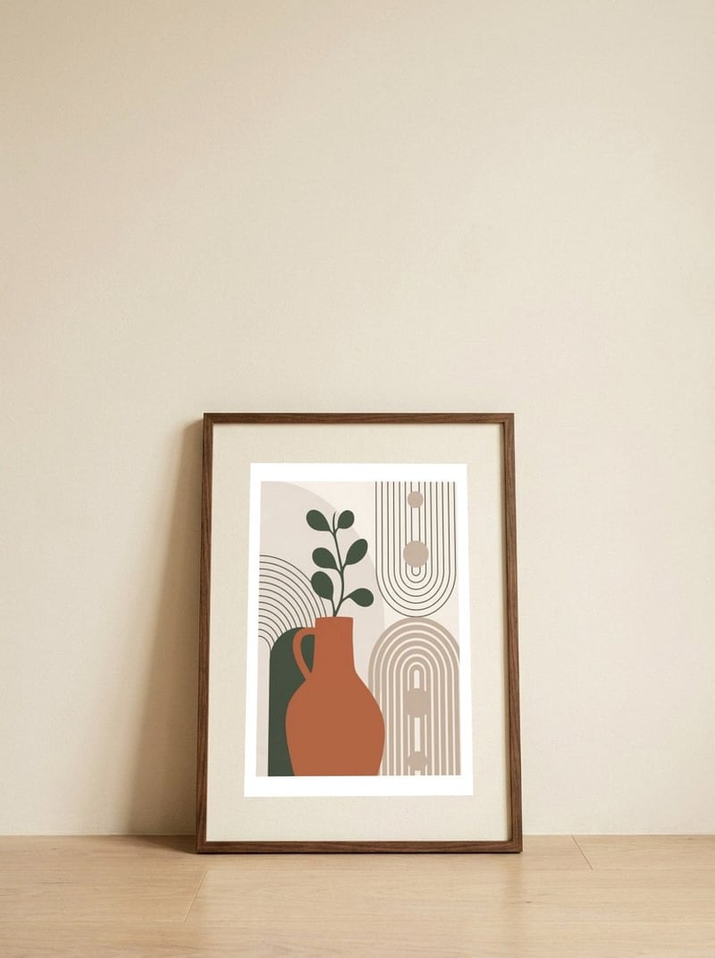 Earthy Jug — framed, leaning against the wall