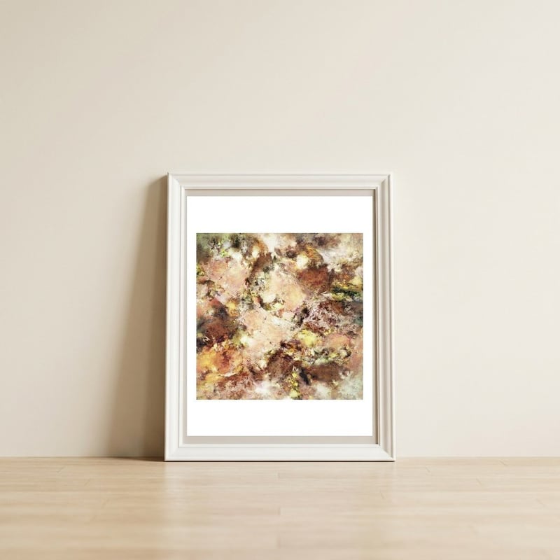 Abraded Surface — framed, leaning against the wall