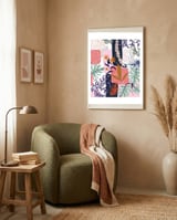 Mood | Abstract Chic Modern Bohemian Painting | Contemporary Eclectic Blush Botanical Nature framed in a tender room thumbnail