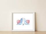 Blue Snail Family — framed, leaning against the wall thumbnail