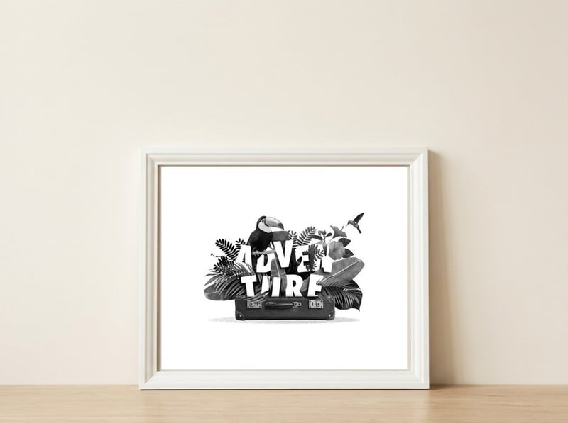 In Case Of Adventure — framed, leaning against the wall