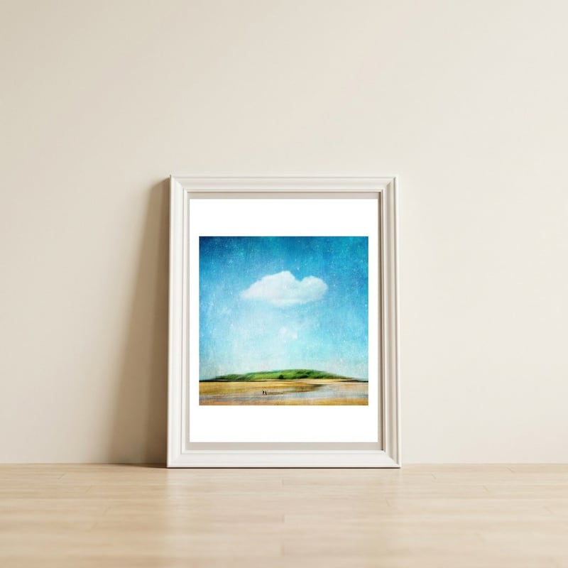 The Cloud That Never Moves — framed, leaning against the wall