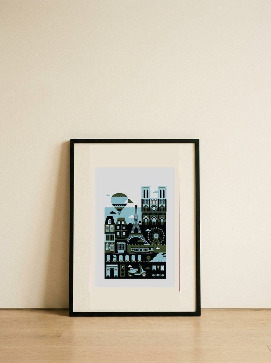 Paris — framed, leaning against the wall