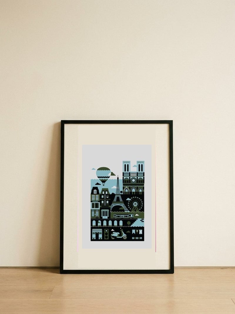 Paris — framed, leaning against the wall