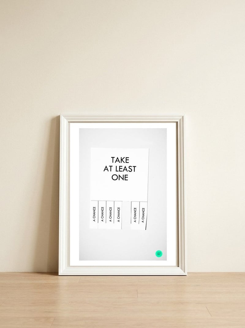 Chances — framed, leaning against the wall