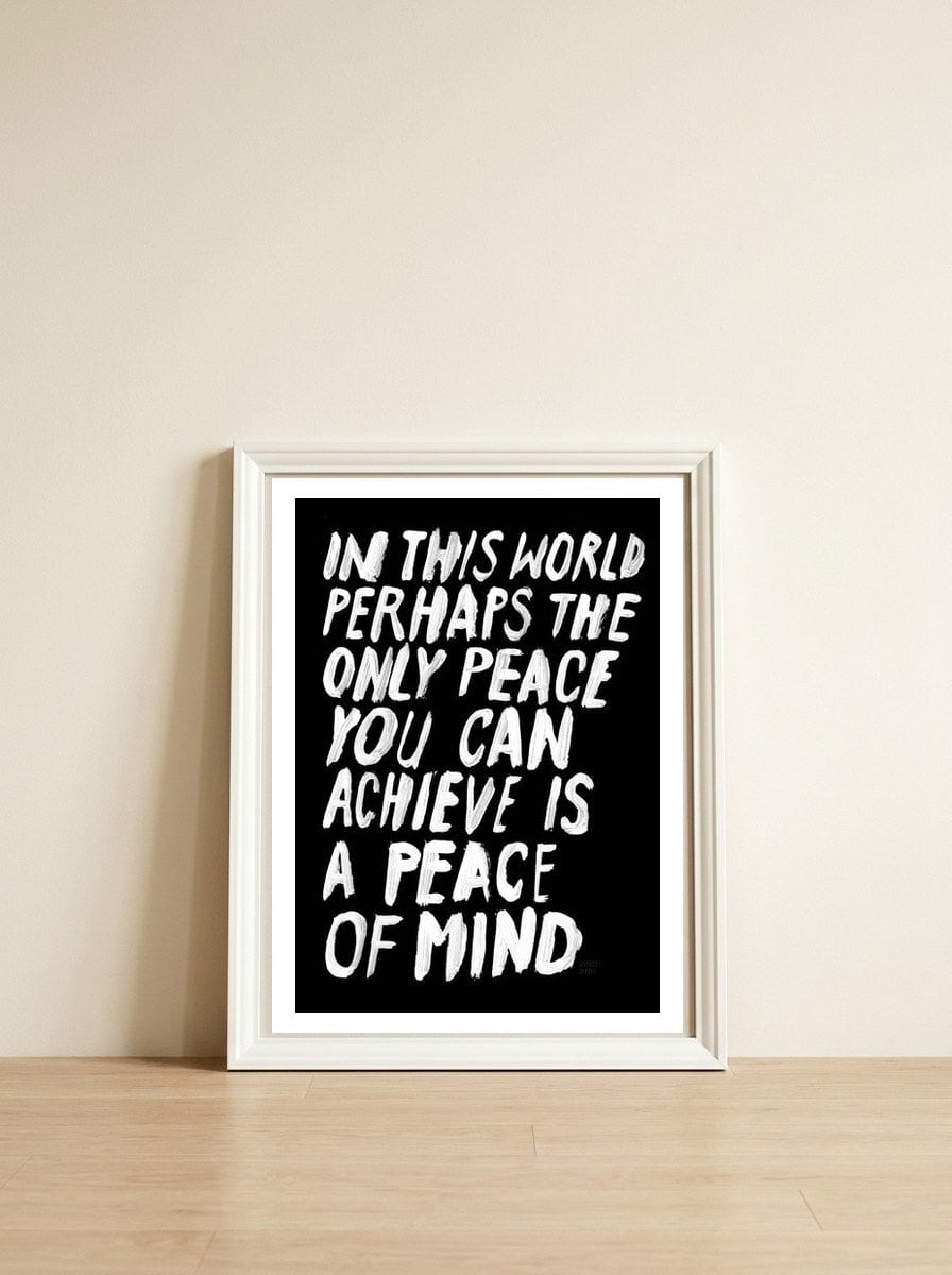 THIS WORLD — framed, leaning against the wall