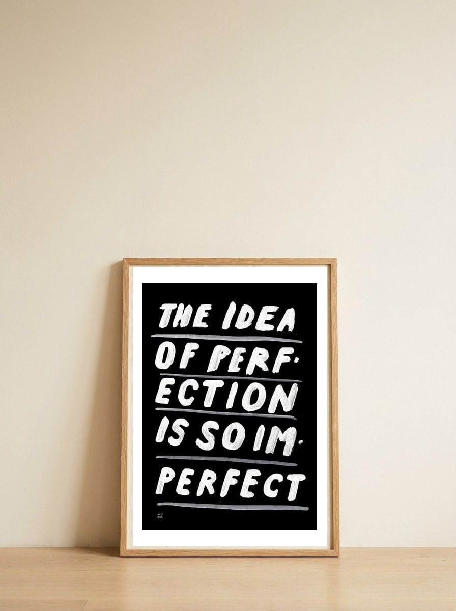 IDEA — framed, leaning against the wall