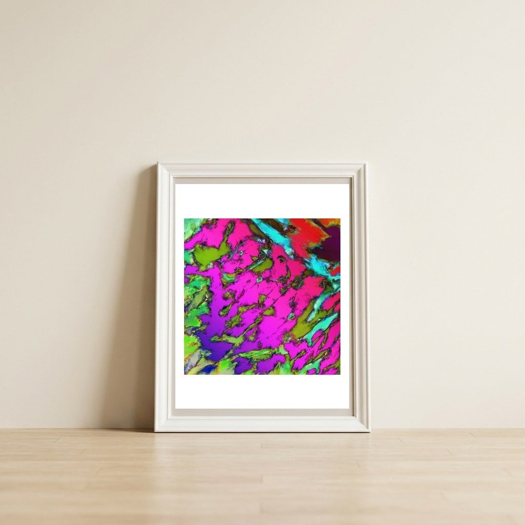 Shattering Pink Tigers — framed, leaning against the wall