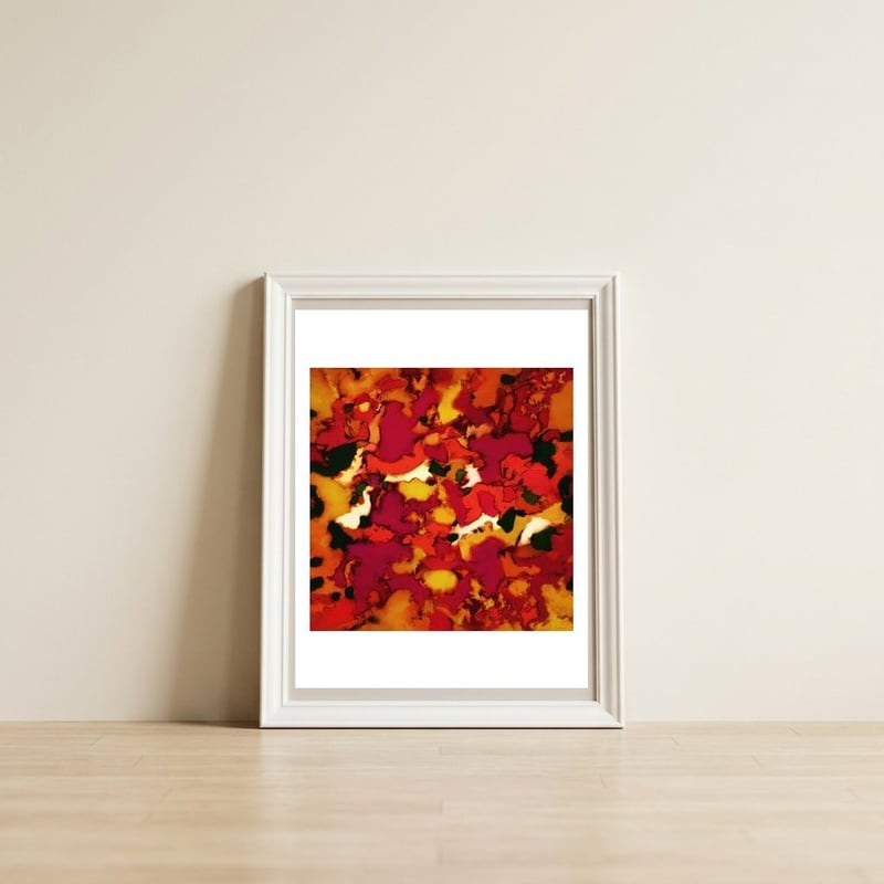 Deep Depth Heat — framed, leaning against the wall