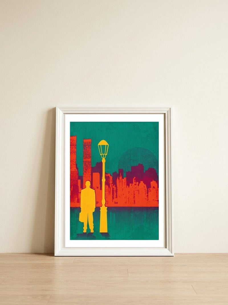 Big city: Trader — framed, leaning against the wall