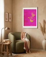 Yellow Butterflies on Pink framed in a tender room thumbnail