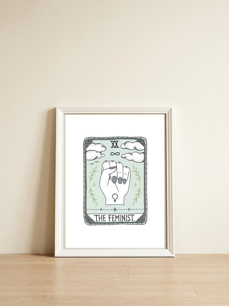The Feminist — framed, leaning against the wall