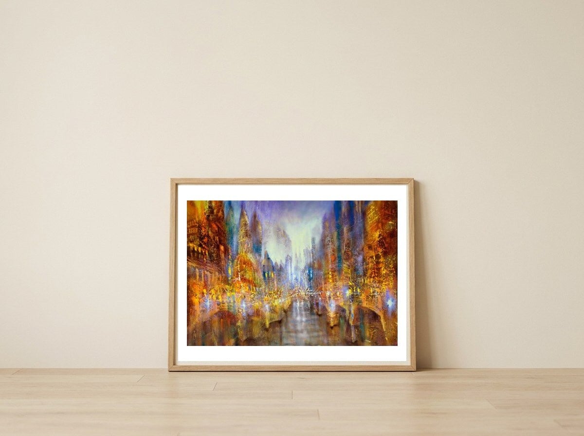 Lichterstadt — framed, leaning against the wall