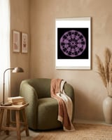 Mandala purple and black framed in a tender room thumbnail