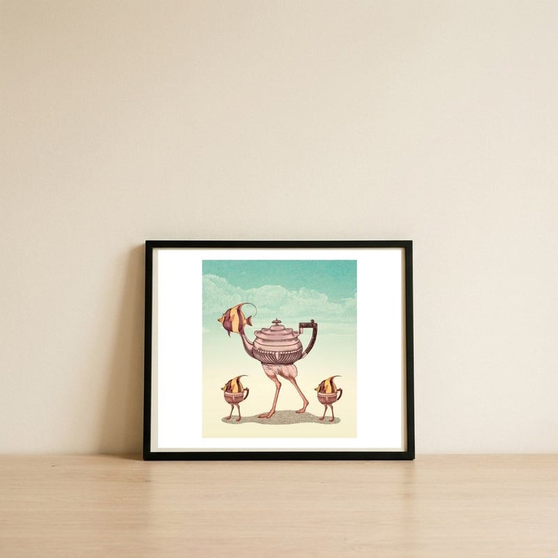 Teapostrish Family — framed, leaning against the wall